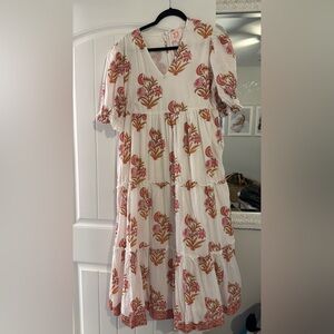 Victoria Dunn Floral Maxi Dress - White and Red